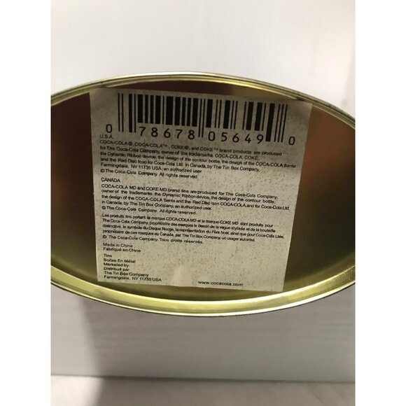 Coca Cola Tin Canister Tall Oval Vintage Container Retro Advertising Coke 11" - Picture 13 of 14